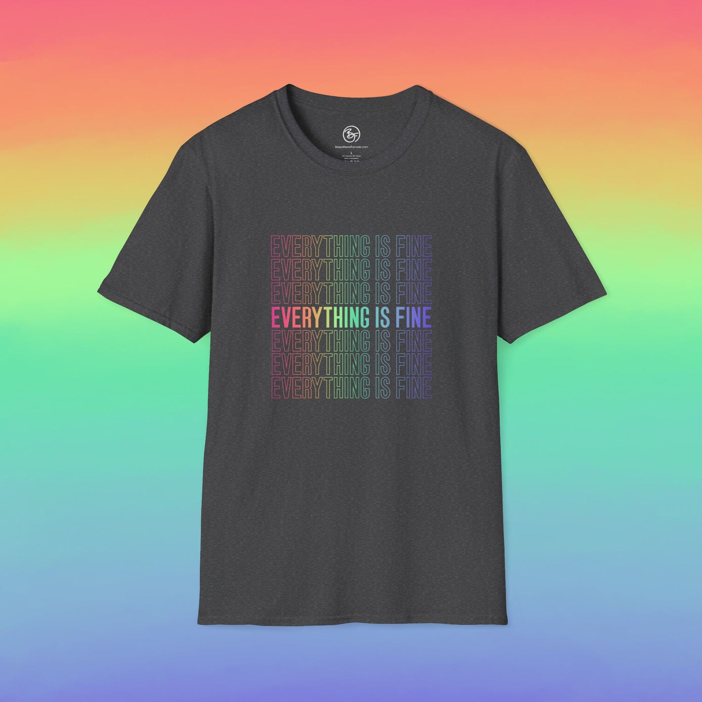 Bespattered Facade Everything Is Fine Unisex Softstyle T-Shirt
