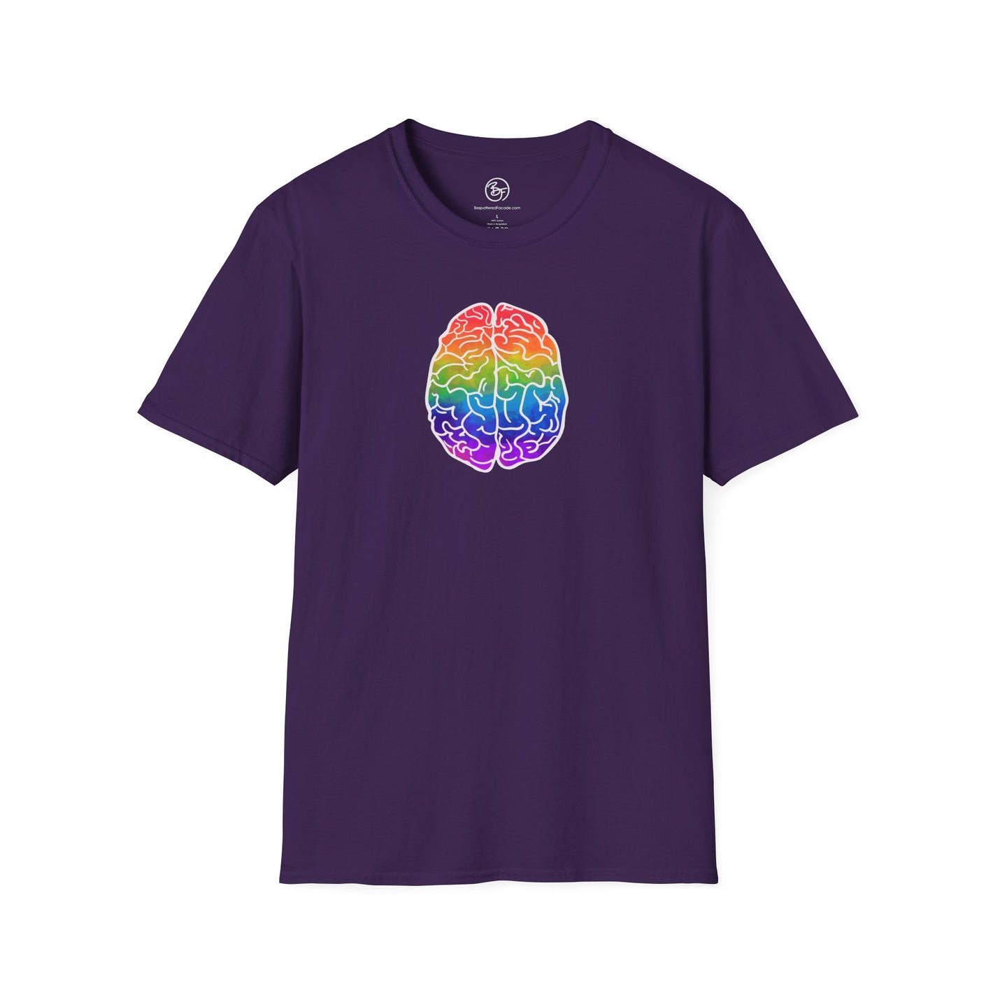 Bespattered Facade Rainbow Brain Unisex Softstyle T-Shirt