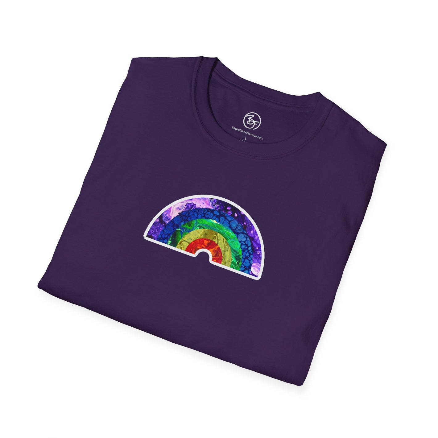 Bespattered Facade Rainbow Painting Collage Unisex Softstyle T-Shirt