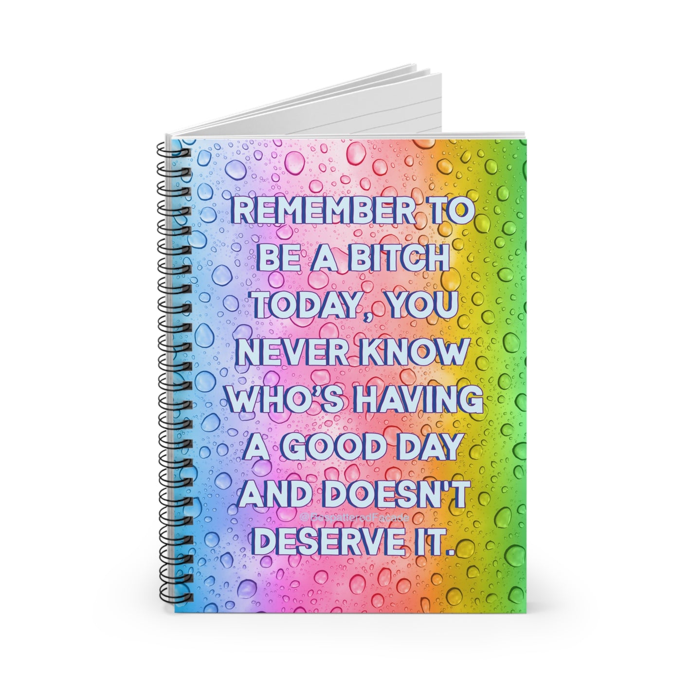 Bespattered Facade Rainbow "Don't Forget" Spiral Notebook - Lined Pages