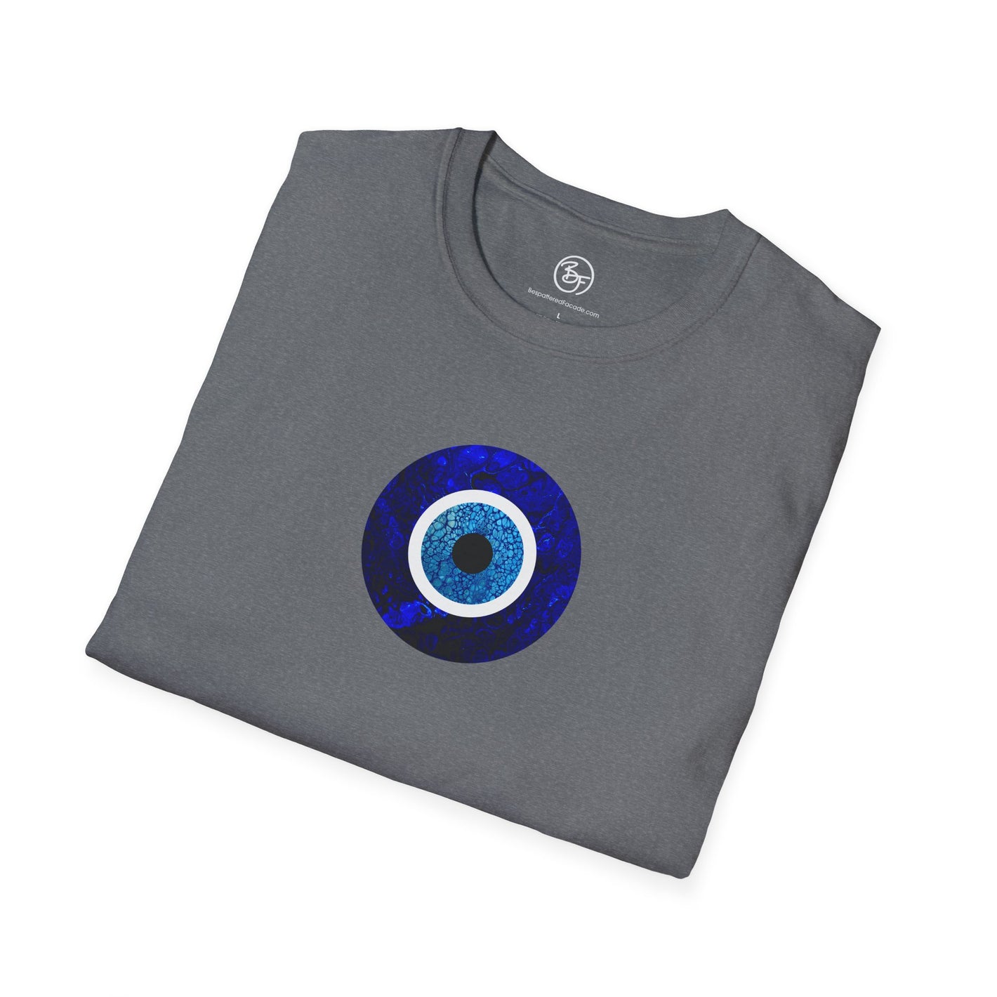 Bespattered Facade Evil Eye Protection Symbol Unisex Softstyle T-Shirt