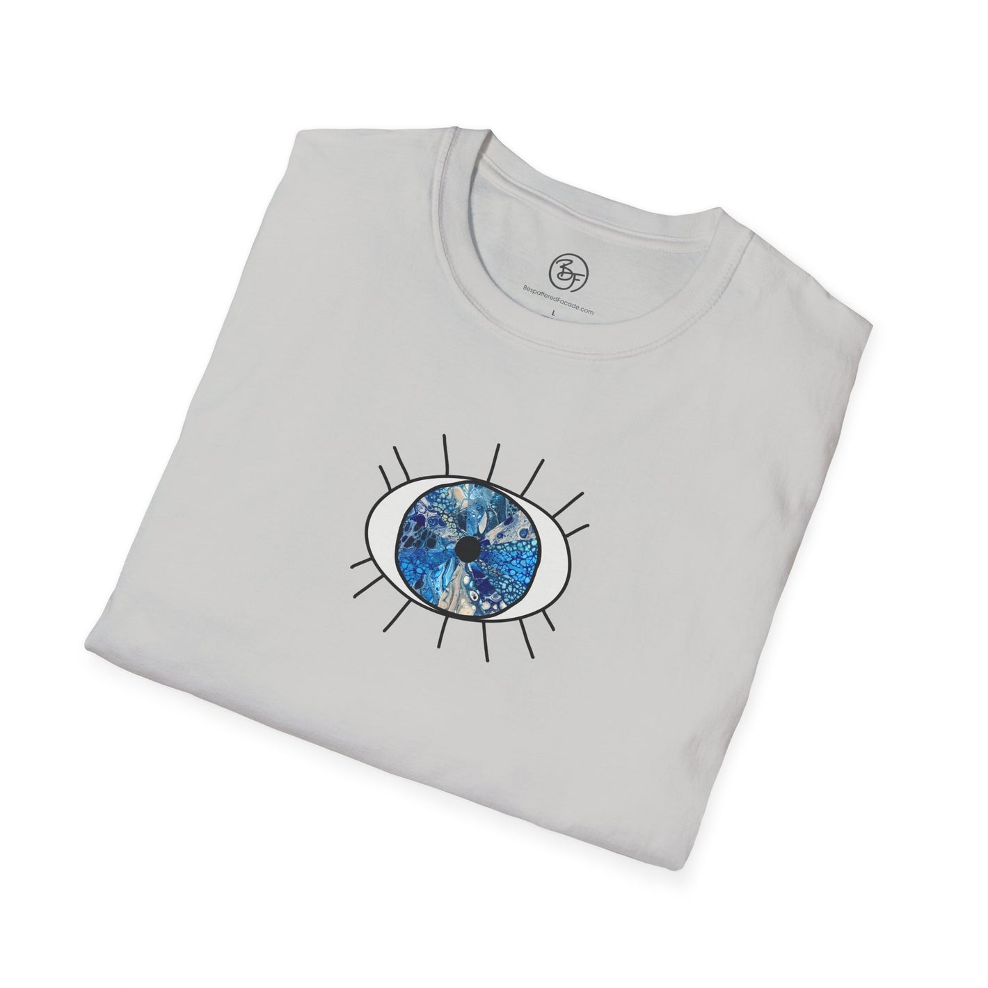 Bespattered Facade Evil Eye Protection Symbol Unisex Softstyle T-Shirt