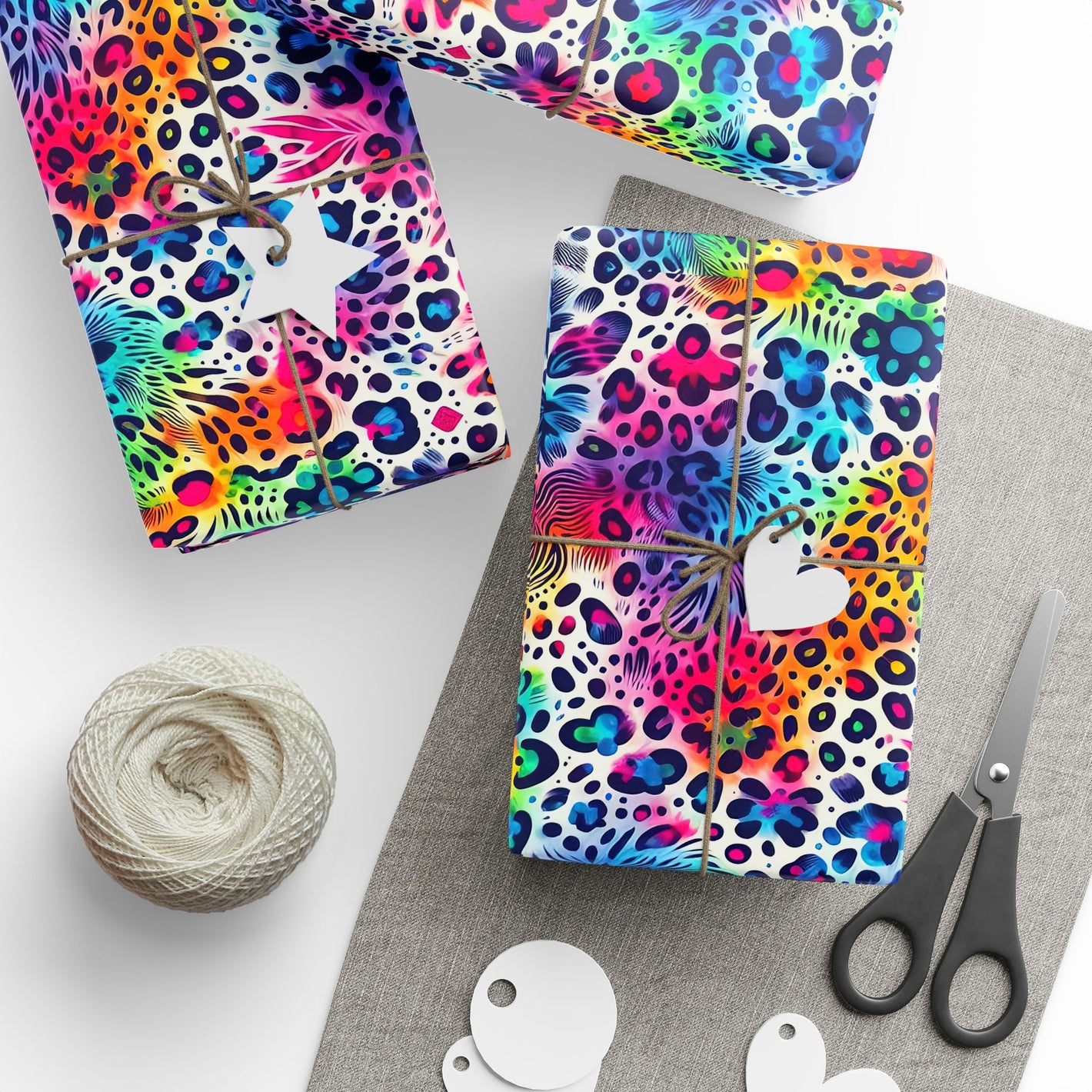 Bespattered Facade Colorful Animal Print Wrapping Paper | Three Sizes | Glossy or Matte
