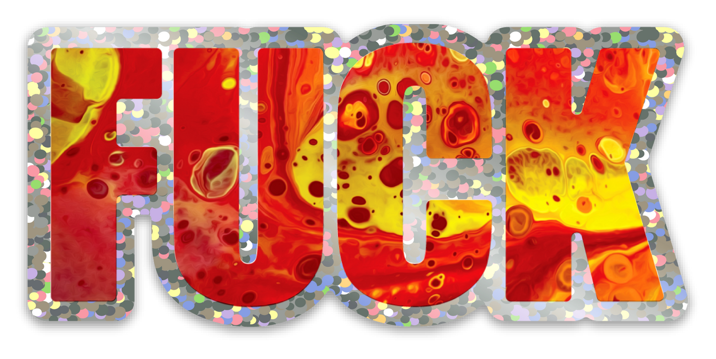 Bespattered Facade Everyone's Favorite Word Glitter Sticker - Flamin' Hot