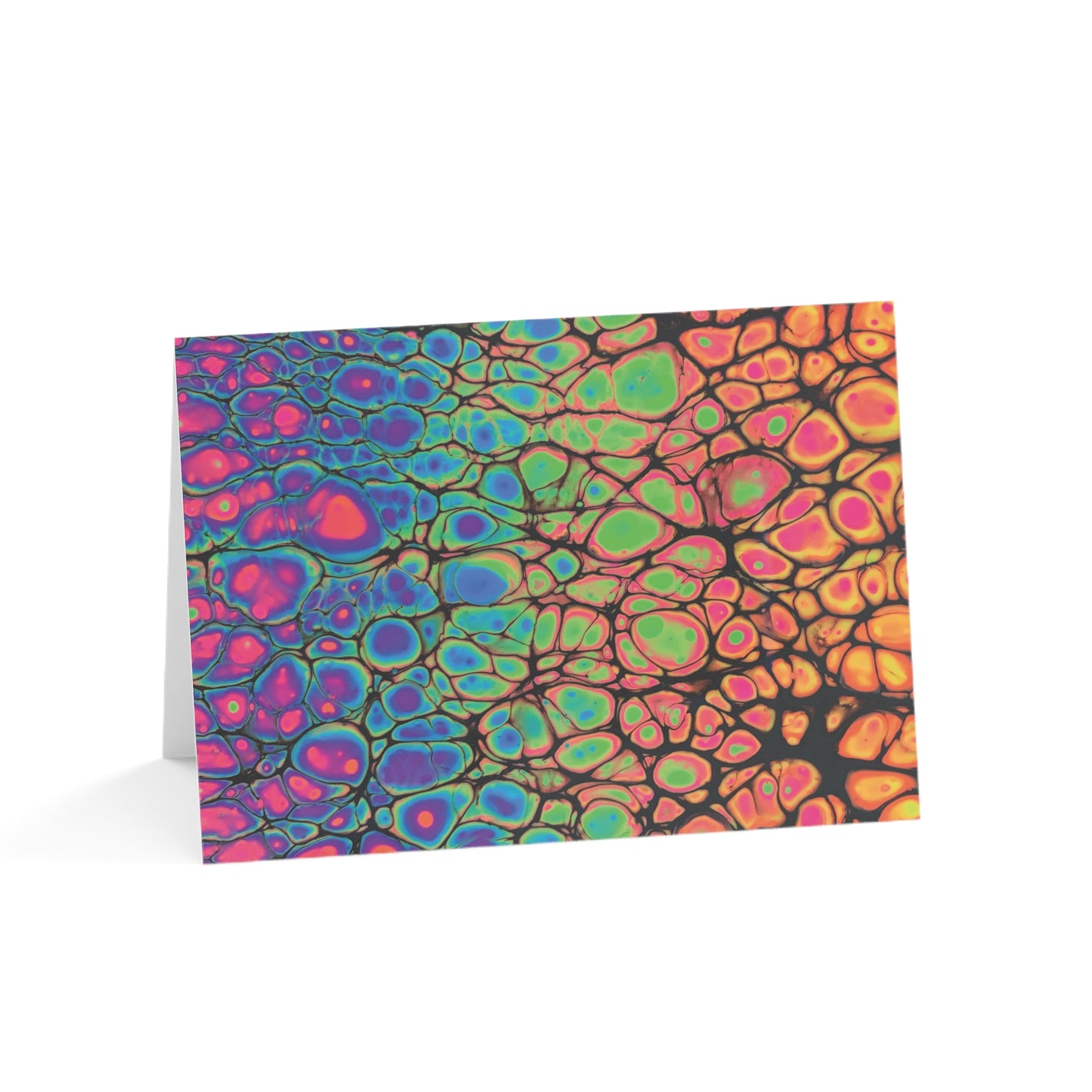 Bespattered Facade Neon Goodness Greeting Cards | Sets of 1, 10, 30, or 50
