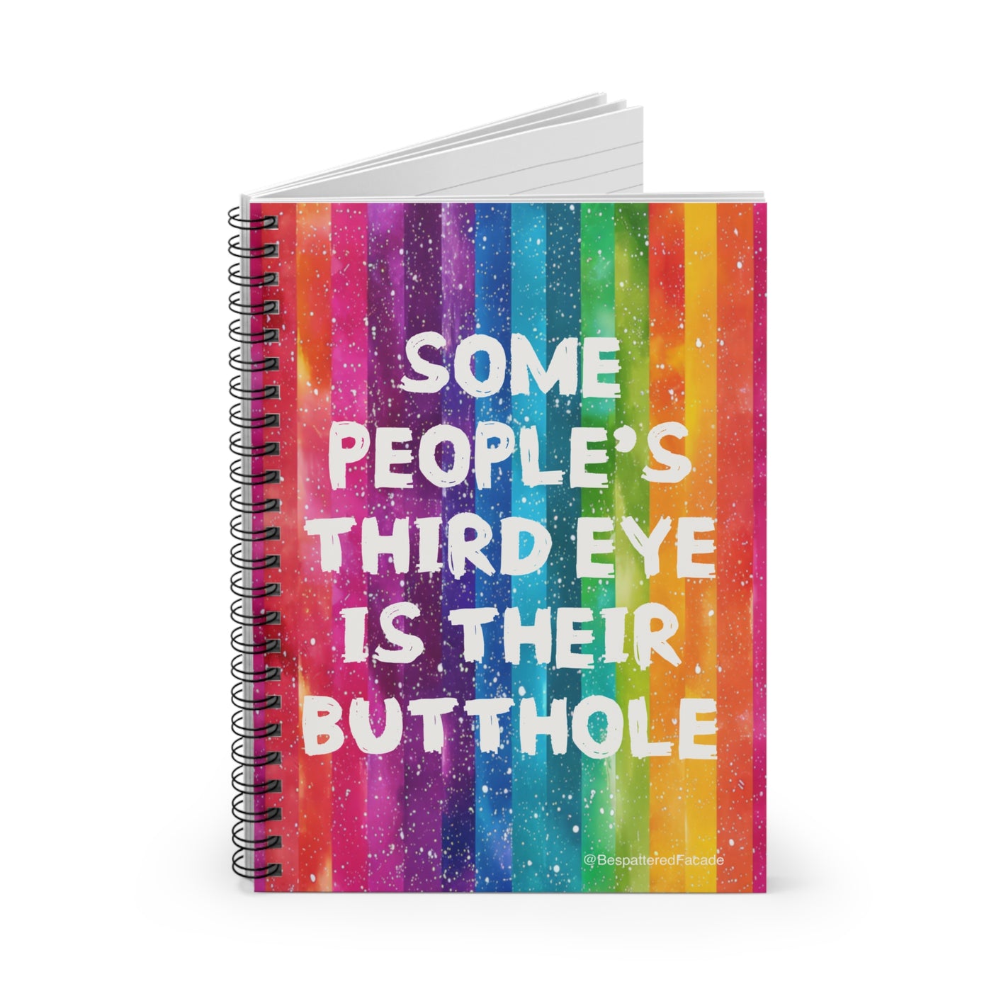 Bespattered Facade Rainbow "Third Eye" Spiral Notebook - Lined Pages
