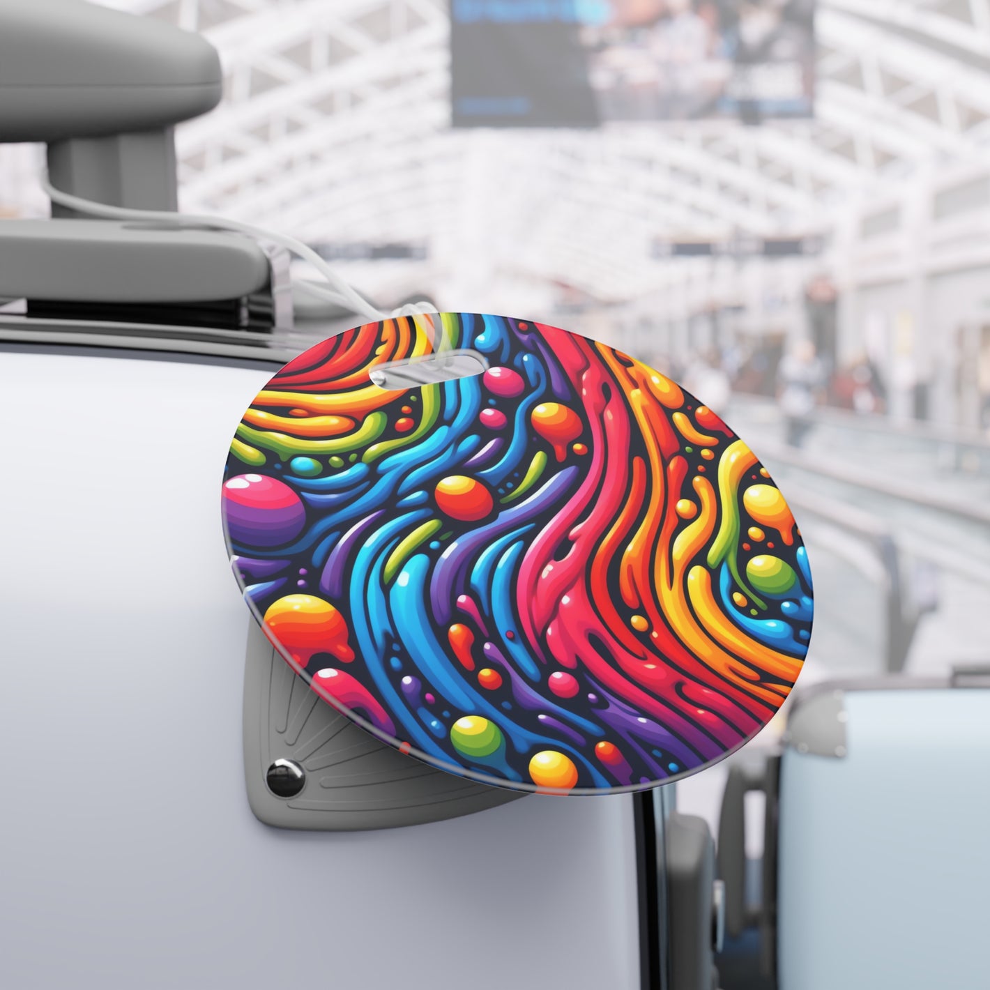 Bespattered Facade Rainbow Flow Round Luggage Tag