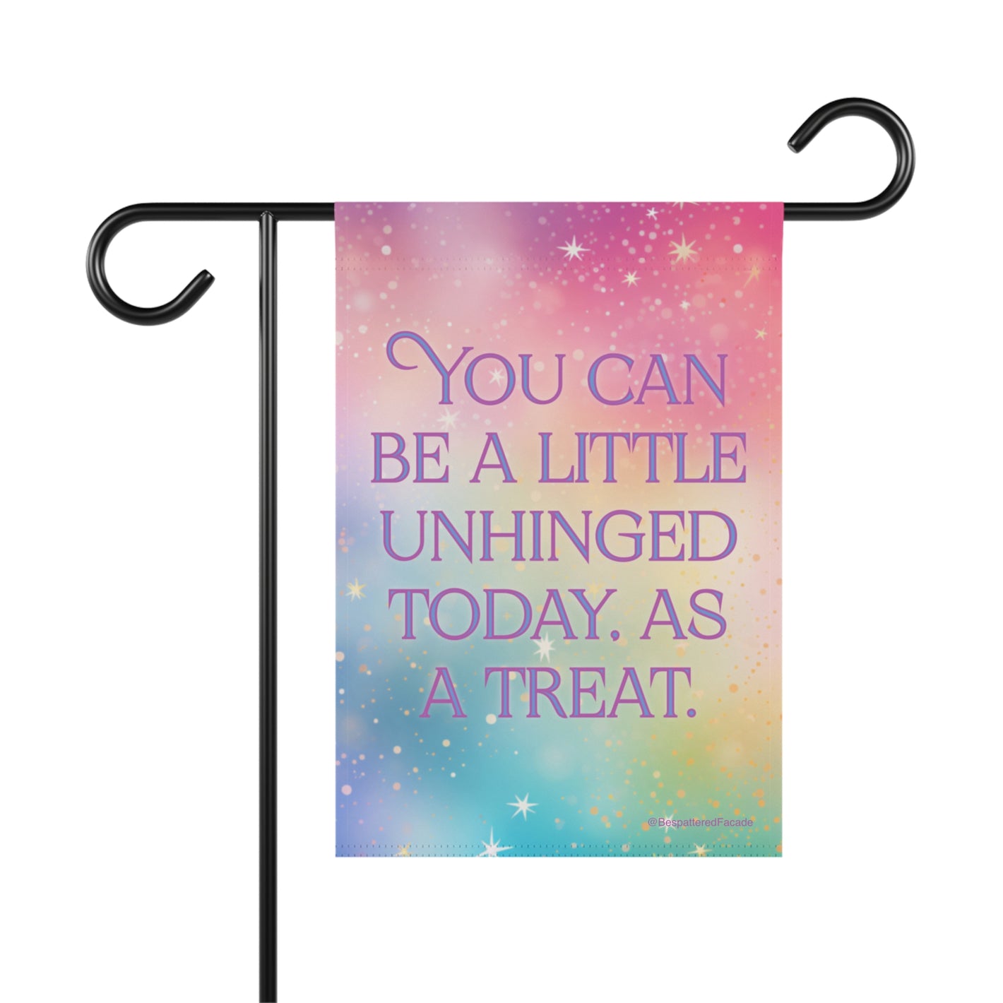 Bespattered Facade Treat Yourself Pastel Rainbow Garden Flag