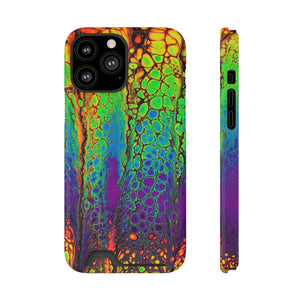 Bespattered Facade Neon Drip Phone Case With Card Holder