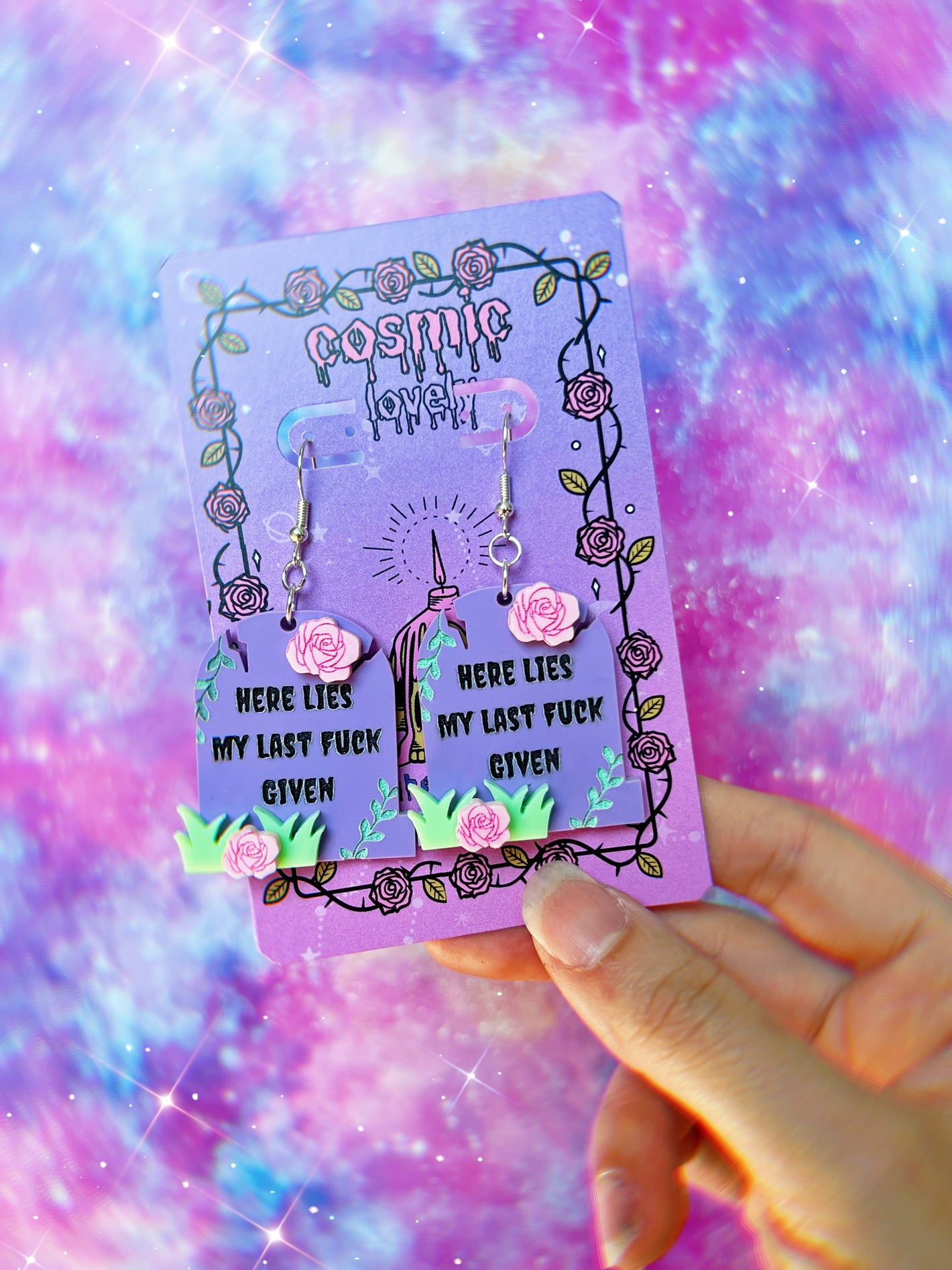 Here Lies My Last Fuck Given Earrings