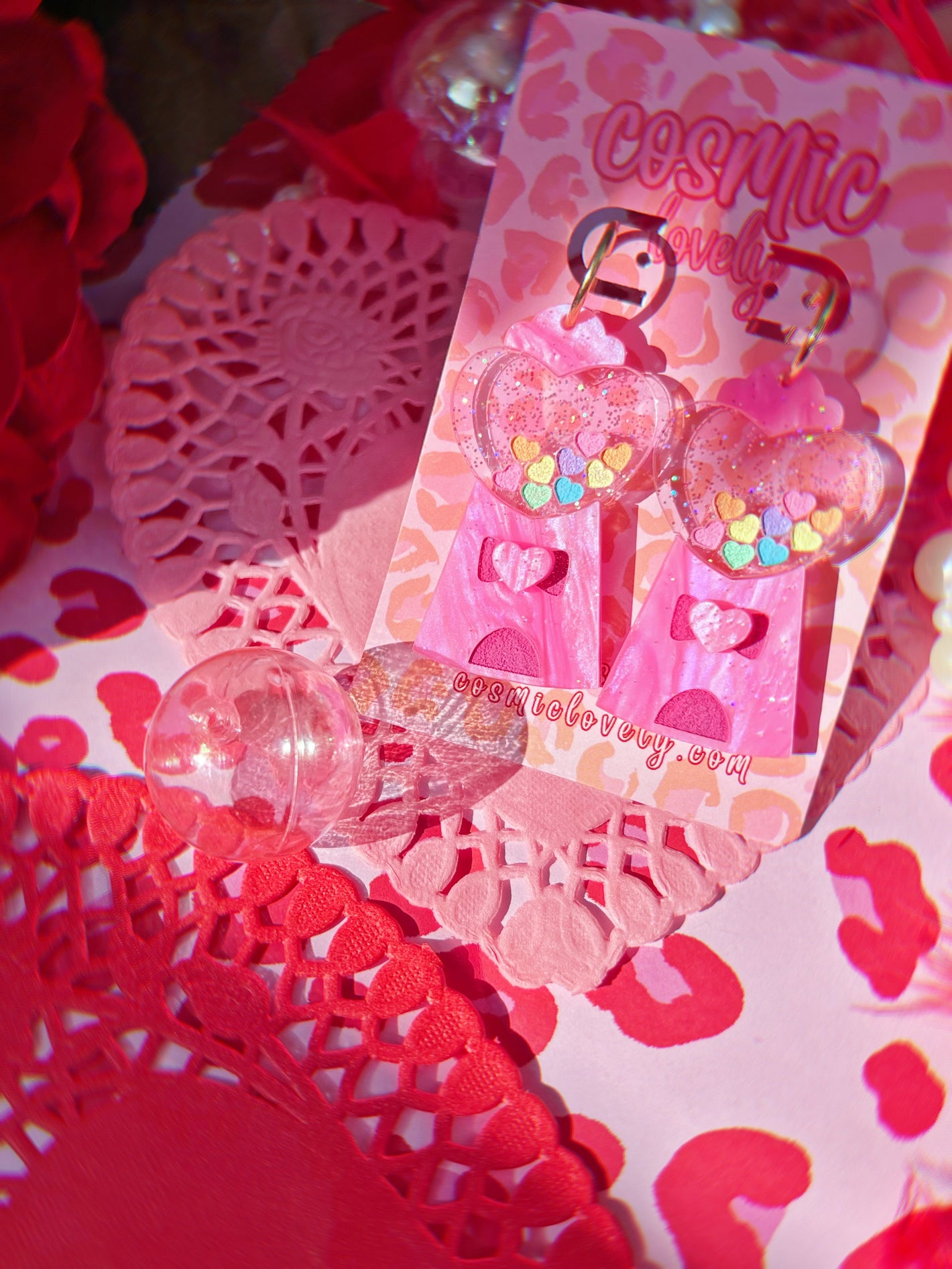 Cutie Heart Gum ball Machine Earrings