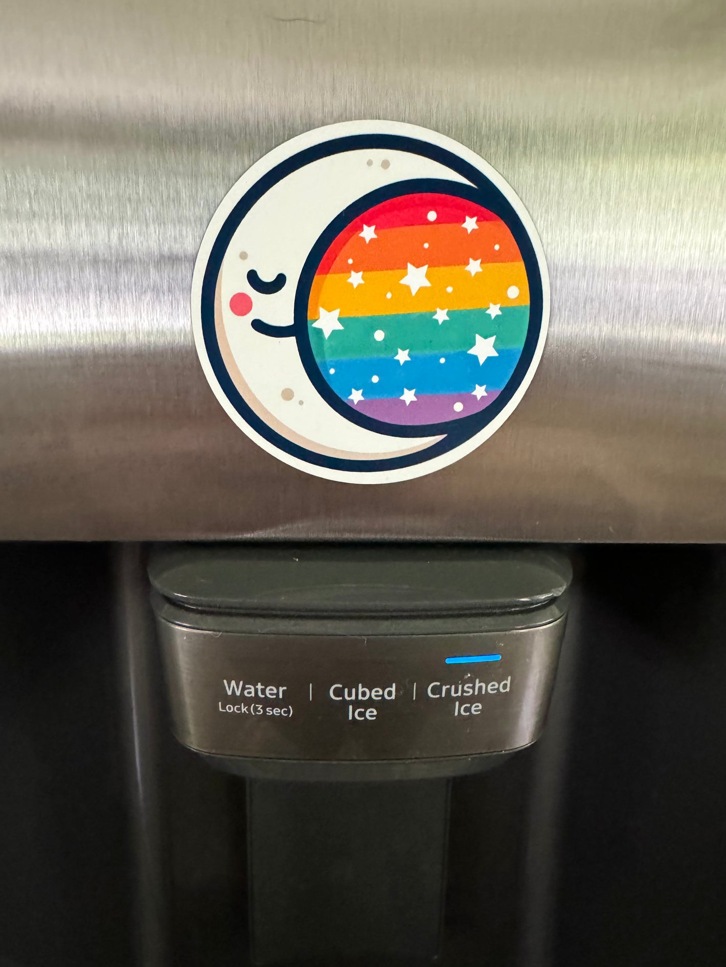Bespattered Facade Rainbow Moon and Stars Refrigerator Magnet