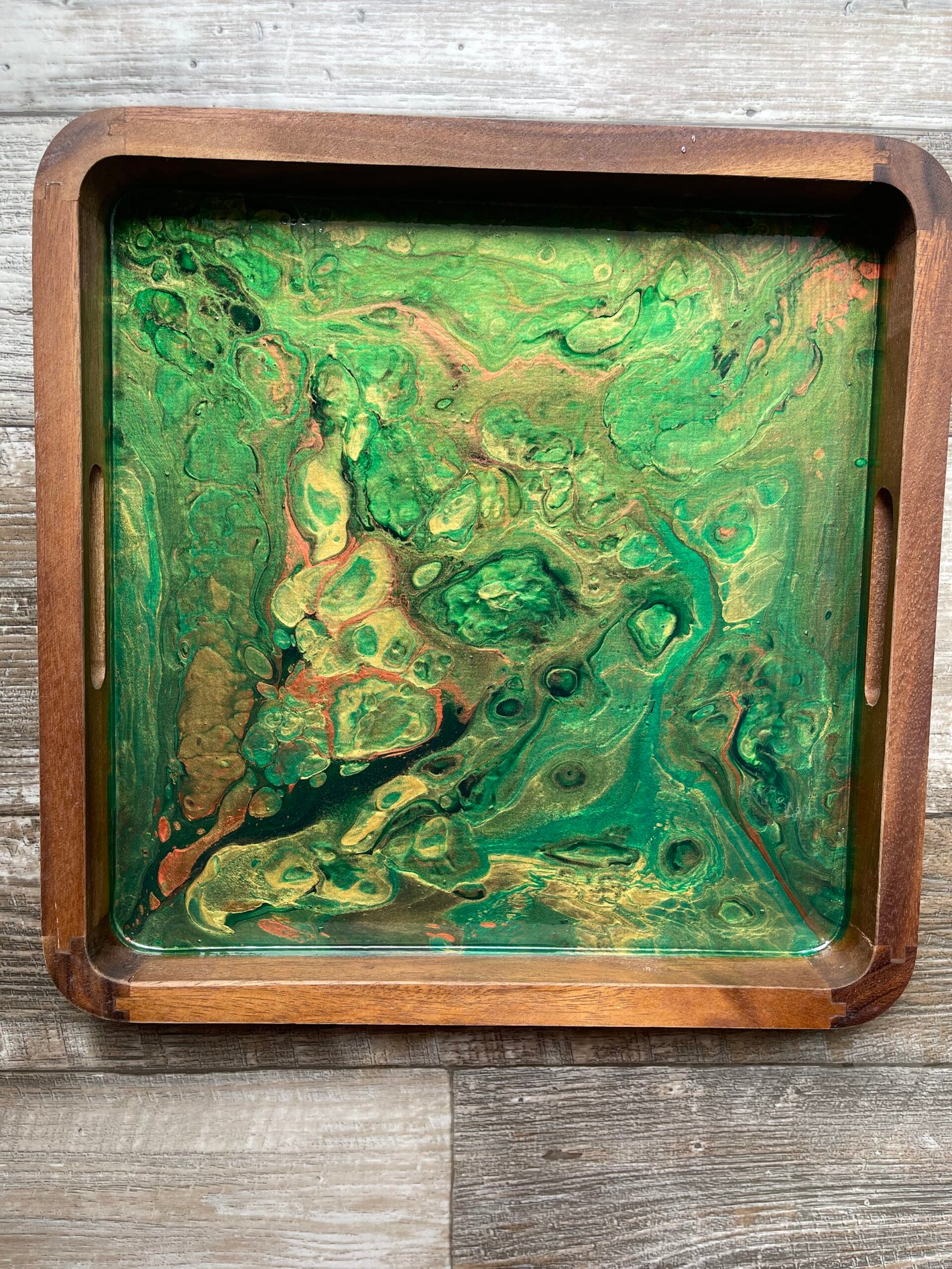 Emerald City Square Acacia Wood Tray