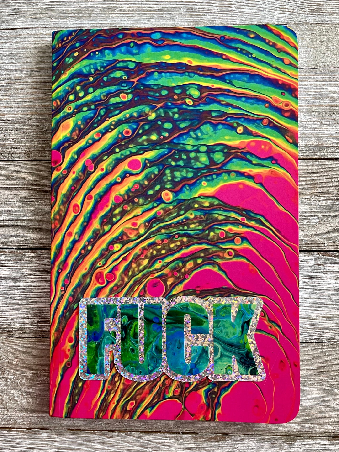 Bespattered Facade Radioactive Neon Puddle Perfect Sticker & Notebook Pair