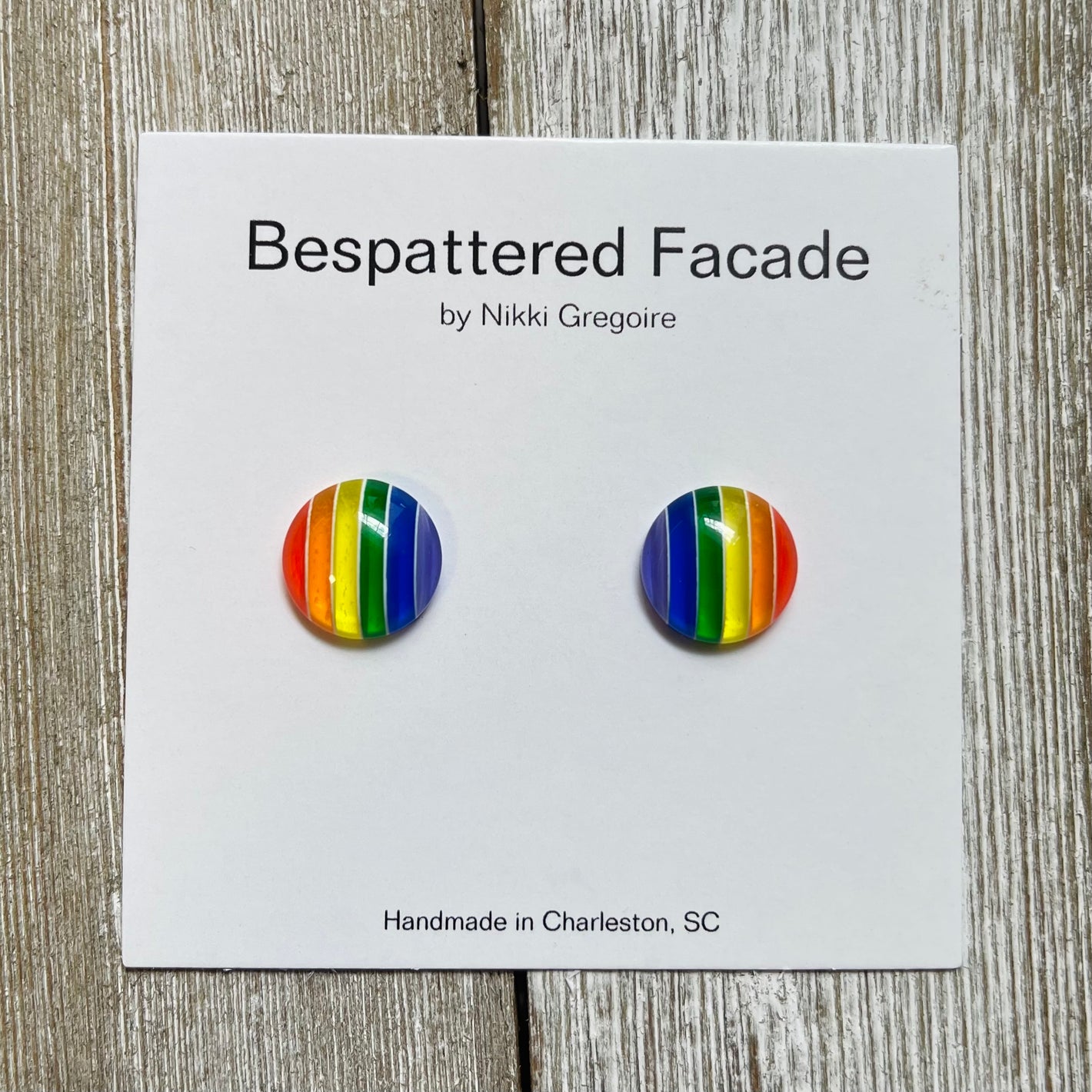 Rainbow Stripes Stud Earrings