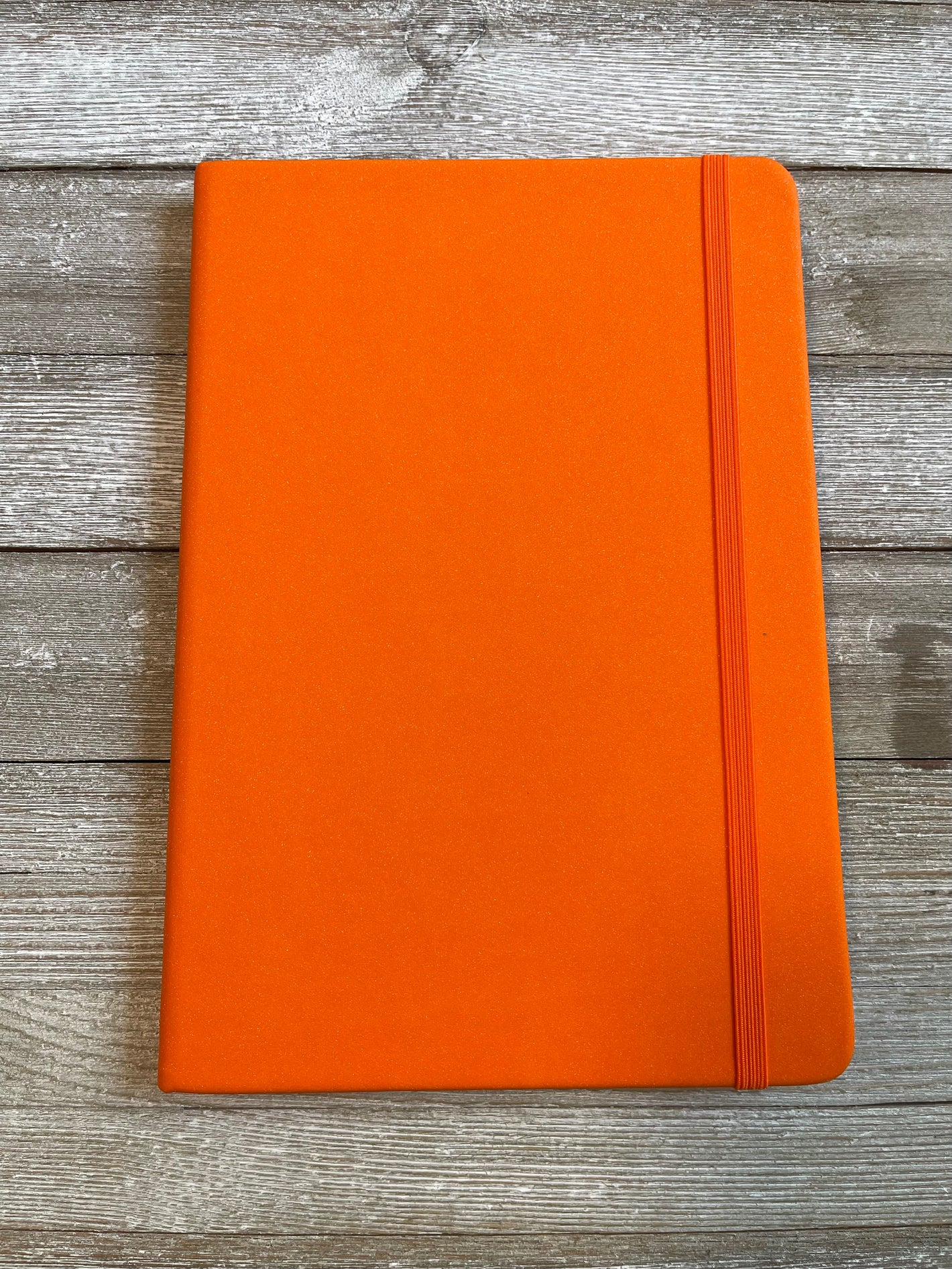 Orange Sparkly Faux Leather Glitter Lined Rainbow Hardcover Notebook