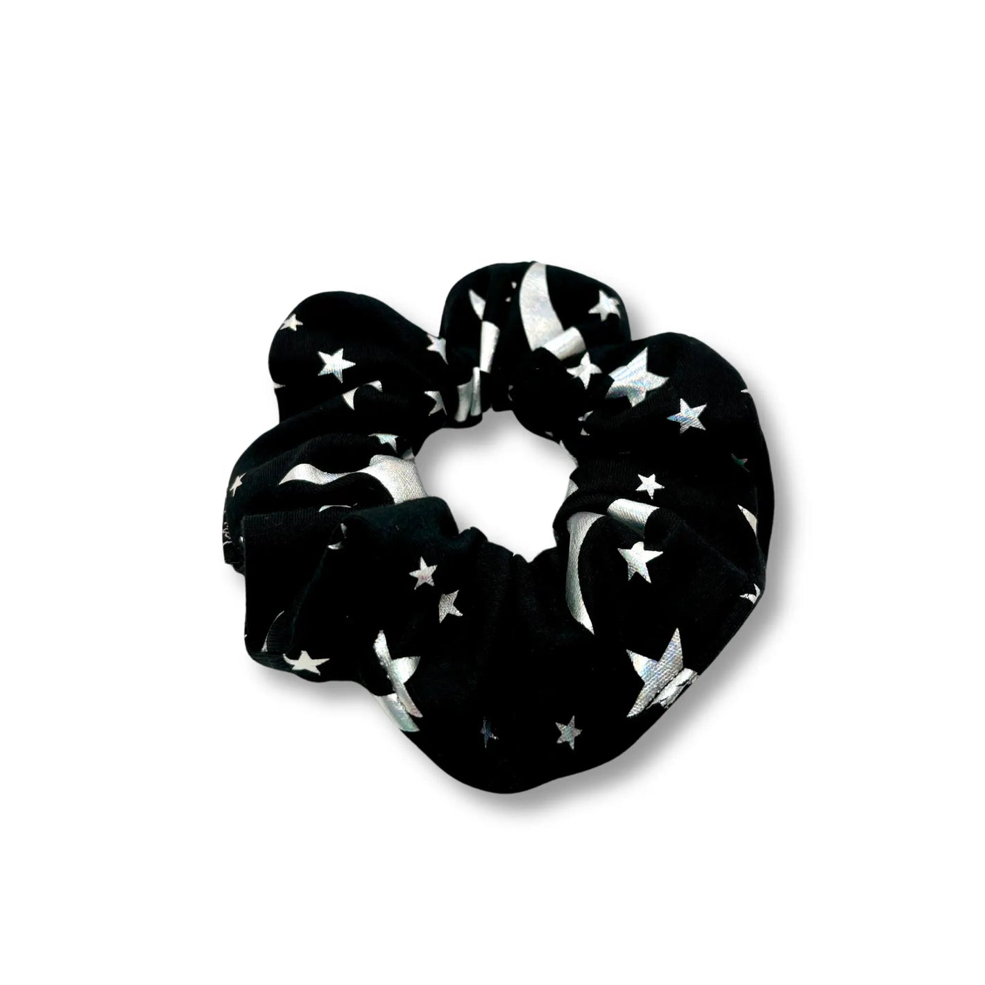 Mini Holographic Moon and Star Halloween Scrunchie