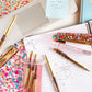 Gold Confetti-Filled Ballpoint Pen Set