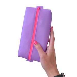 Luxe Frosted Jelly Boxy Pouch | lavender