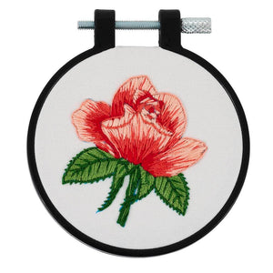 Stamped Embroidery Kit 3in Blooming Rose Kit