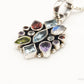 Vintage Multi Gemstone Sterling Silver Necklace