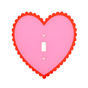 Scalloped heart light switch plate