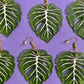Monstera Leaf Acrylic Statement Earrings