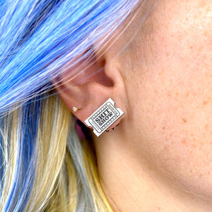 Limited Edition! "Welcome to the Shit Show" Ticket Earrings in Silver