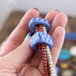 Periwinkle Blue: Hand Carved Bone Beads, approx. 20x25mm, Dread Beads, 3 pieces