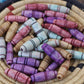 Grooved Barrel Carved Bone Beads, 10x25mm