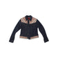 One-of-a-Kind Embroidered Tween Flower Denim Fringe Jacket - Thailand