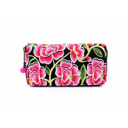Bali Flower Embroidered Wallet - Thailand