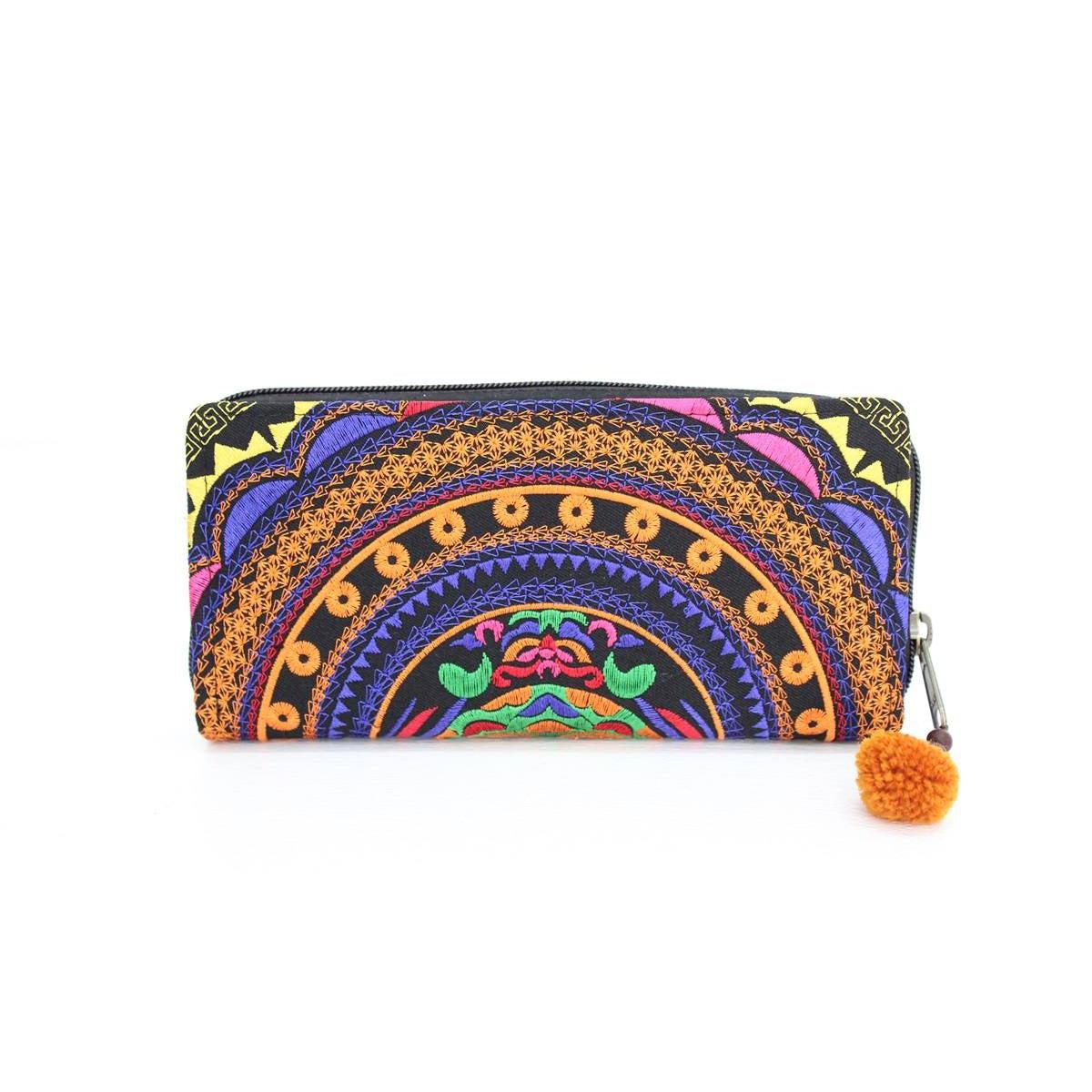 Rising Moon Embroidered Wallet - Thailand