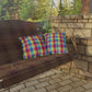 Bespattered Facade Rainbow Plaid UV-Resistant Outdoor Pillows | 4 Sizes