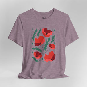 Red Poppies Bella Canvas Unisex Jersey Short Sleeve Tee