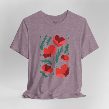 Red Poppies Bella Canvas Unisex Jersey Short Sleeve Tee