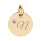 CUSTOM Birthstone Circle Charm — Personalized Initial Necklace Pendant