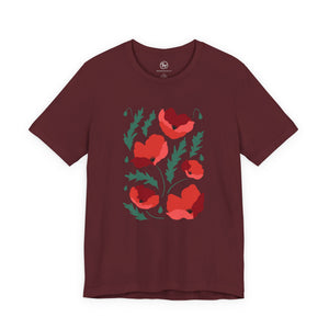 Red Poppies Bella Canvas Unisex Jersey Short Sleeve Tee