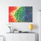 Bespattered Facade Rainbow Seaside Stretched Matte Canvas Art Prints | Multiple Sizes