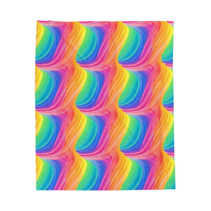 Bespattered Facade Windswept Rainbows Velveteen Plush Blanket | 3 Sizes