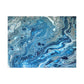Bespattered Facade Blue Marble Stretched Matte Canvas Art Prints | Multiple Sizes