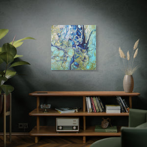 Bespattered Facade Fluid Art Abstract Painting Stretched Matte Canvas Art Prints | Multiple Sizes