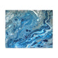 Bespattered Facade Blue Marble Stretched Matte Canvas Art Prints | Multiple Sizes