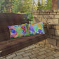 Bespattered Facade Rainbow Abstract UV-Resistant Outdoor Pillows | 4 Sizes