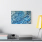 Bespattered Facade Blue Marble Stretched Matte Canvas Art Prints | Multiple Sizes
