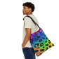 Bespattered Facade Neon Leopard Adjustable Tote Bag | 2 Sizes