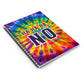 Bespattered Facade Rainbow Tie Dye "No Means No" Spiral Notebook - Lined Pages