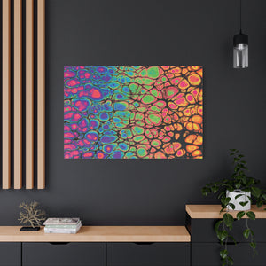 Bespattered Facade Neon Goodness Stretched Matte Canvas Art Prints | Multiple Sizes