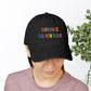 Bespattered Facade "Rainbow Is the New Black" Colorful Embroidered Denim Hat