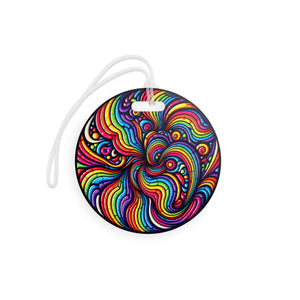 Bespattered Facade Rainbow Swirl Round Luggage Tag